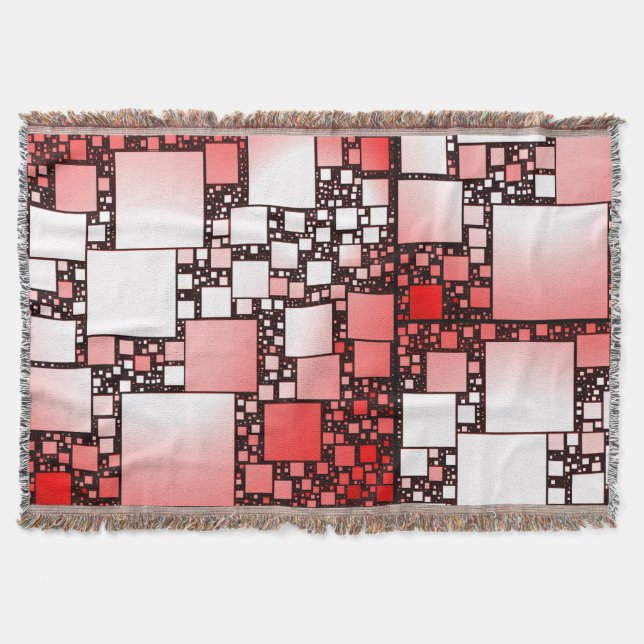 Cobertor Cobertura de dançarinas quadradas vermelhas e bran (Frente)