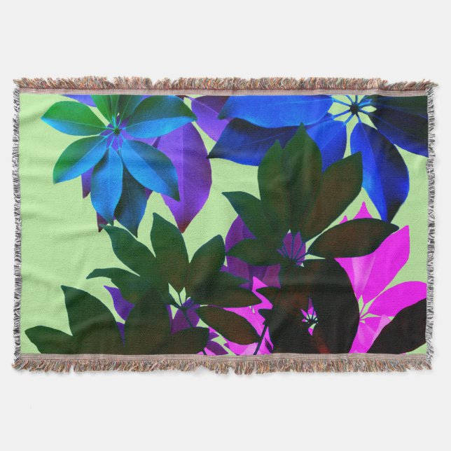 Cobertor Cobertura de lenha de arte rosa, roxa, verde (Frente)