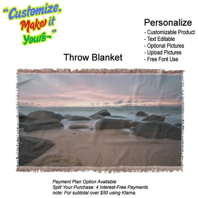 Cobertor Cobertura de lente de praia sunset 21 (Sunset Beach Throw Blanket 21.)