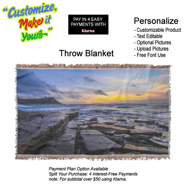 Cobertor Cobertura de lente de praia sunset 31 (Sunset Beach Throw Blanket 31.)