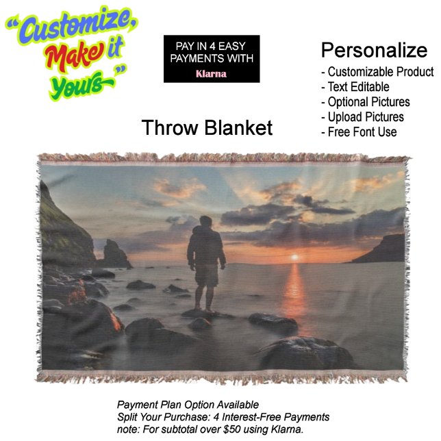 Cobertor Cobertura de lente de praia sunset 32 (Sunset Beach Throw Blanket 32.)