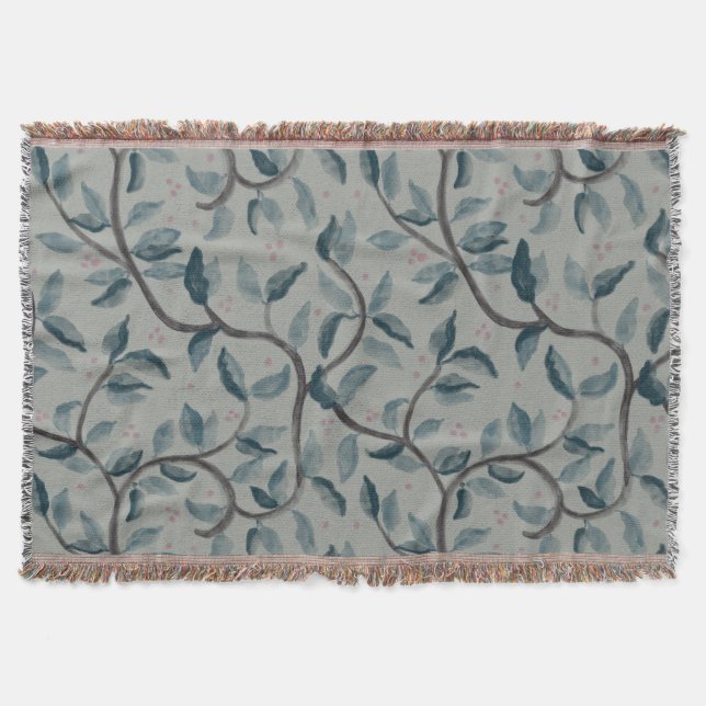 Cobertor Cobertura de padrão floral de aquarela (Frente)