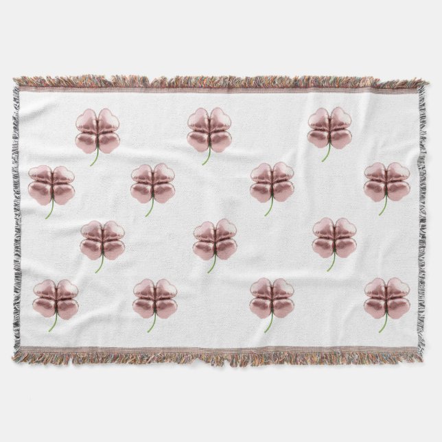 Cobertor Cobertura Lucky Moderno - Rosa Elegante Dourado (Frente)