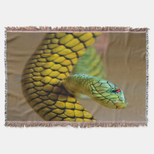 Cobertor Cobra Amarela Olhos de Arco-íris (Frente)