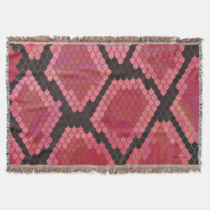 Cobertor Cobra preto e Impressão vermelho