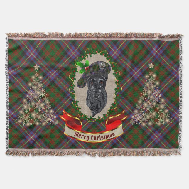 Cobertor Cochrane Scottie Dog Christmas Throw (Frente)