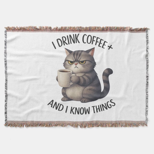 Cobertor Coffee Cat Wisdom (Frente)