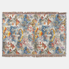 Cobertor Cogumelos Místicos em Toile De Jouy