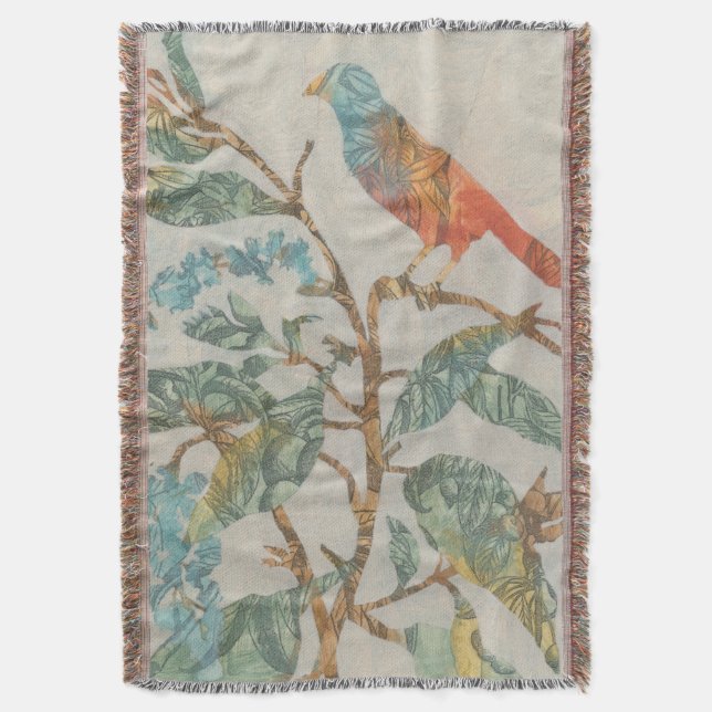 Cobertor Colagem Aviária II (Frente Vertical)