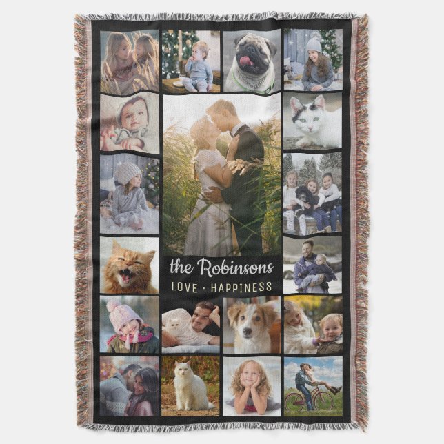Cobertor Colagem da foto de família 15 imagens + Fácil (Frente Vertical)