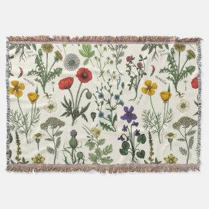 Cobertor Colagem de flores silvestres