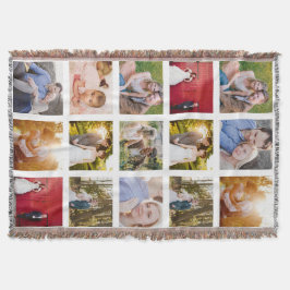 Cobertor Colagem de Fotos 15 Fotos Branco