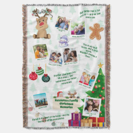Cobertor Colagem de Fotos de Memórias de Natal da Família