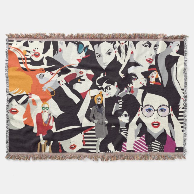 Cobertor Colagem de meninas modestas: pop (Frente)