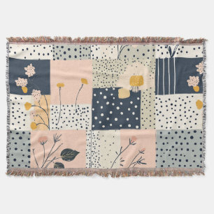 Cobertor Colcha Floral Country Moderna em Rosa e Azul