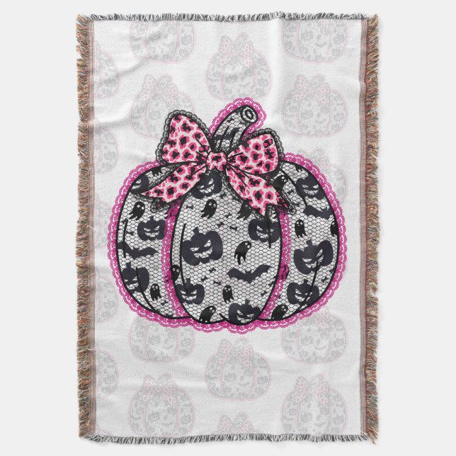 Cobertor Colhete Spooky Lace Halloween (Frente Vertical)