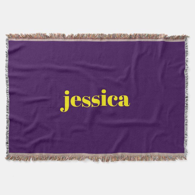 Cobertor Color block minimalist custom name  (Frente)