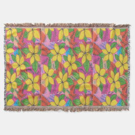 Cobertor Colorida Tropical Plumerias