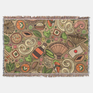 Cobertor Comida do Japão: Mão Bonita Desenhada