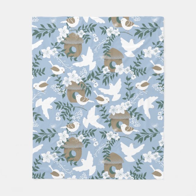 cobertor confortável de inverno em azul claro, com (Frente)