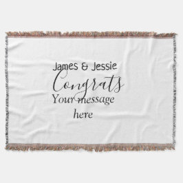 Cobertor Congrats add name message wedding newly wed couple