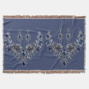 Cobertor Conjunto de Joias de Cristal Tigre Prata Azul