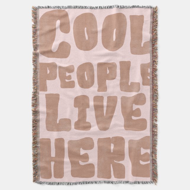 Cobertor Cool People Live Here Boho Fringe Throw Blanket (Frente Vertical)