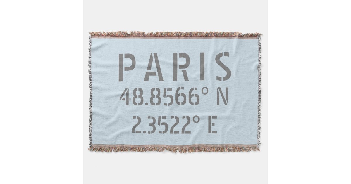 Cobertor Coordenadas De Longitude Do Latitude De Paris Zazzle Com Br