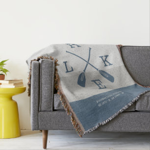 Cobertor Coordenadas Personalizadas do Lago Moderno