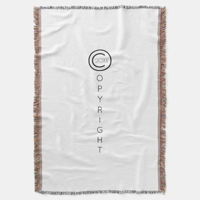 Cobertor Copyright Modern Typografic White (Frente Vertical)