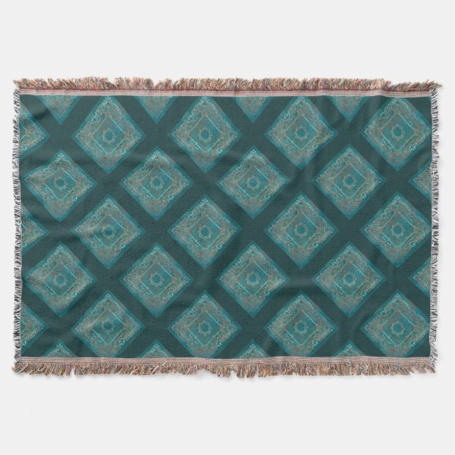 Cobertor Cor aqua verde-veridiana branca (Frente)