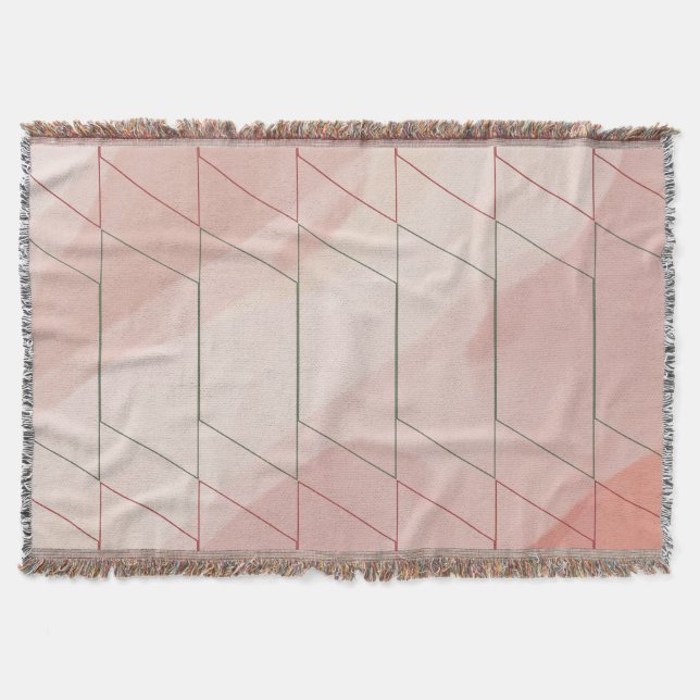 Cobertor Cor de Água das Linhas Geométricas Modernas Mauve  (Frente)