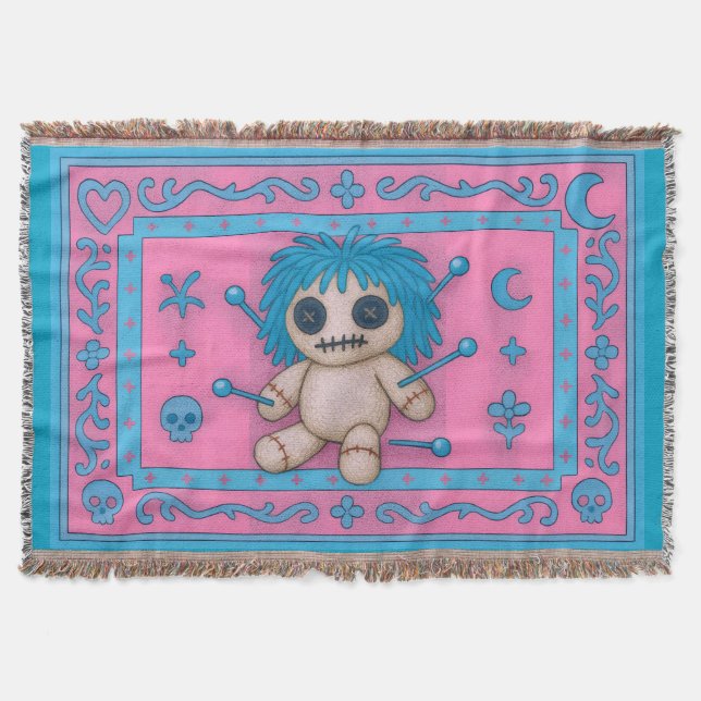 Cobertor Cor-de-rosa + Torquoise Blue Voodoo Doll (Frente)