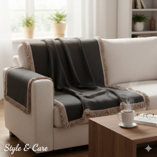 Cobertor Cor Sólido Personalizada Preta