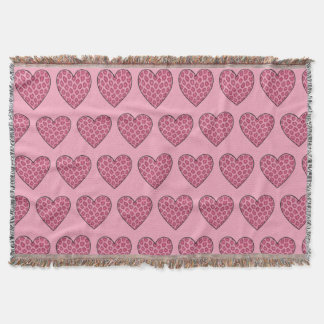 Cobertor Corações com Estampa de Guepardo Rosa