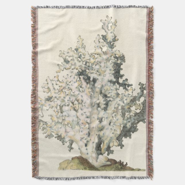 Cobertor Coral de Aquarela Antiquada (Frente Vertical)