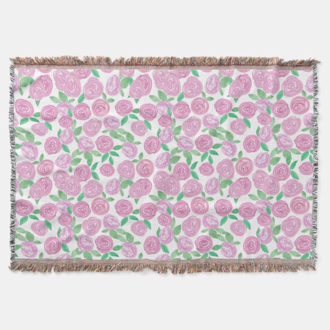 Cobertor Cores de água, rosas rosa (Frente)
