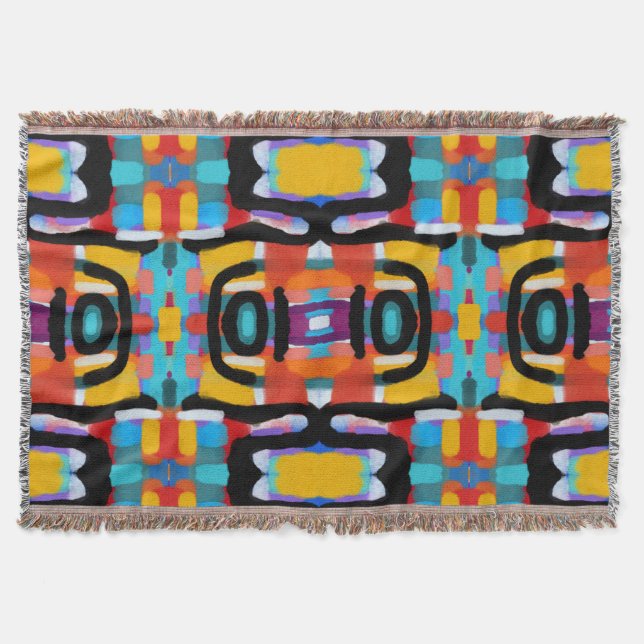 Cobertor Cores Únicas Abstratas e Divertidas com Visual Pin (Frente)