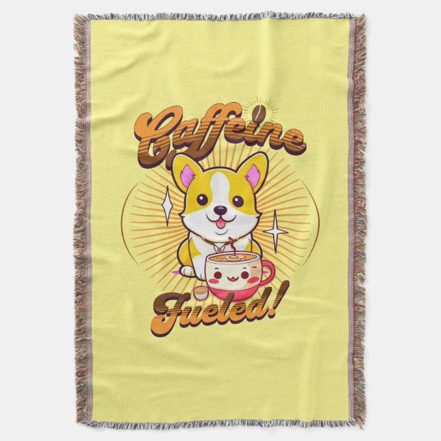 COBERTOR CORGI CAFEINE COMBUSTÍVEL! (Frente Vertical)