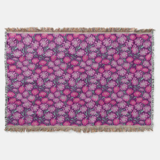Cobertor Cornflowers In Crayon Pink Burgandy