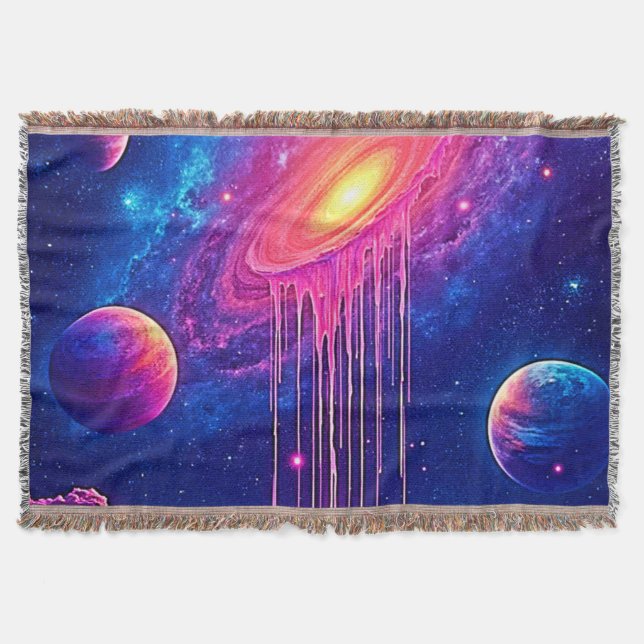 Cobertor Cosmic Drip: Galaxy's Sweet Essence (Frente)
