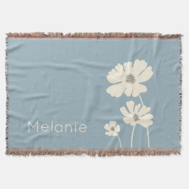 Cobertor Cosmos Flowers Silhouettes Moderno Muro Floral