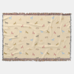Cobertor Cottagecore Cavalos Selvagens Pastel Ocidentais 