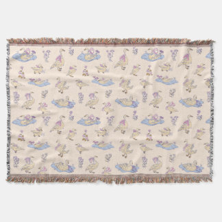 Cobertor Cottagecore Conto de Fadas Patos & Cisnes Pêssego