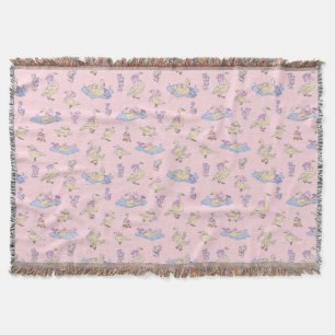 Cobertor Cottagecore Conto de Fadas Patos e Cisnes Rosa Sua