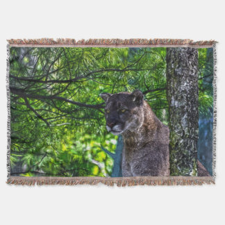 Cobertor Cougar Mountain Lion & Pine Branches Willife II