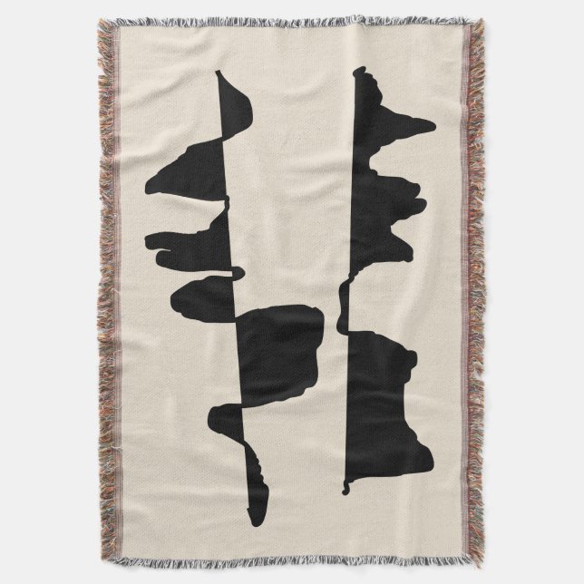 Cobertor Couverture Tissée Art Abstrait Dual Face (Frente Vertical)