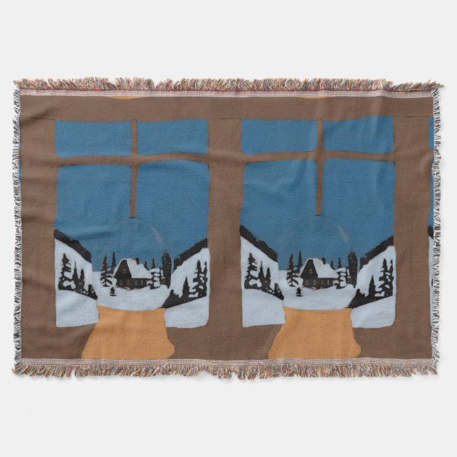 Cobertor Couverture Tissée Hivernale - Boule à Neige (Frente)