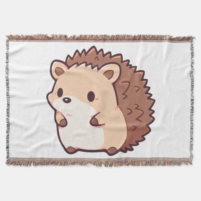 Cobertor Couverture Tissée Petit Hérisson Kawaii (Frente)