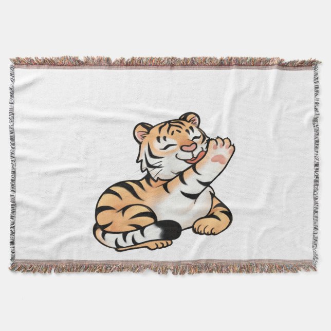 Cobertor Couverture Tissée Petit Tigre Kawaii (Frente)